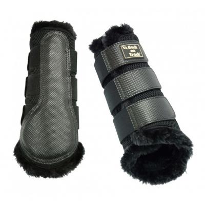 2081 priority 3d mesh brushing boots with fake fur black 2